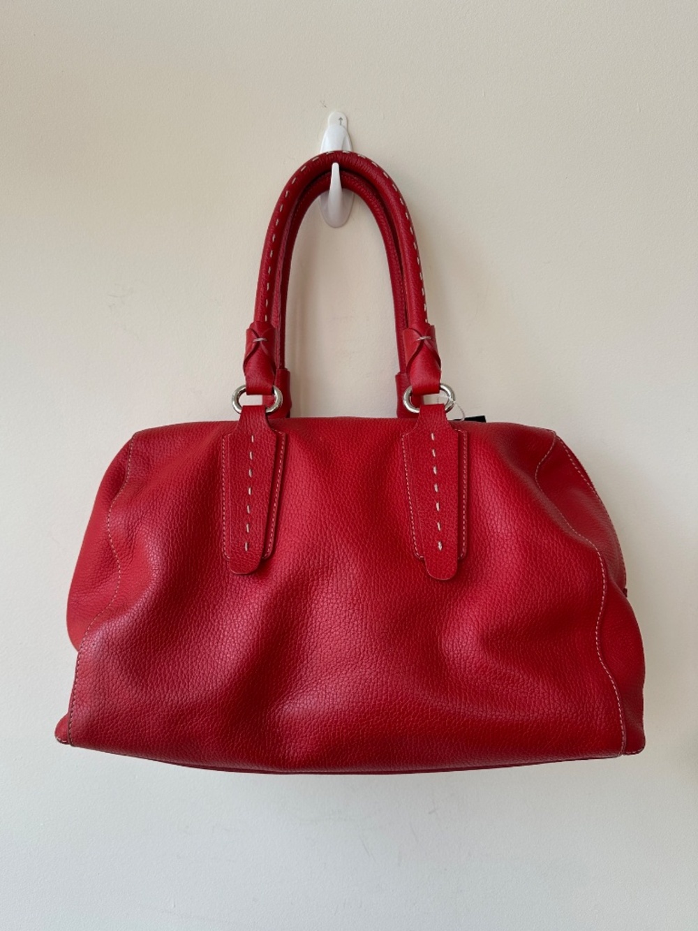 Daniella Ortiz Red Pebbled Leather Handbag